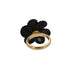 CHANEL COCOMARK CAMELLIA RING RHINESTONE BLACK GOLD ACCESSORY 02A 90321060
