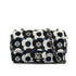 CHANEL COCOMARK CAMELLIA CHAIN SHOULDER BAG BLACK WHITE NAVY SEQUINS SILVER HARDWARE 90334167