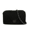 VINTAGE CHANEL COCOMARK CROCHET CHAIN SHOULDER BAG BLACK WOOL KNIT SILVER HARDWARE 90340917