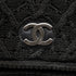 VINTAGE CHANEL COCOMARK CROCHET CHAIN SHOULDER BAG BLACK WOOL KNIT SILVER HARDWARE 90340917