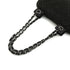 VINTAGE CHANEL COCOMARK CROCHET CHAIN SHOULDER BAG BLACK WOOL KNIT SILVER HARDWARE 90340917