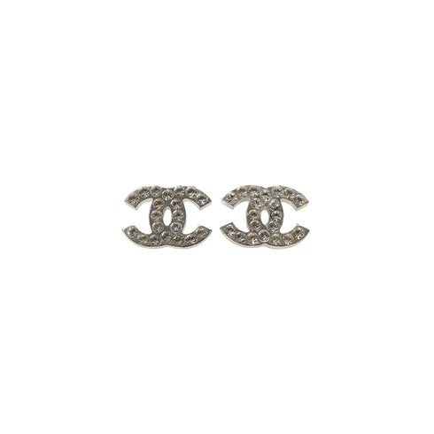 CHANEL COCOMARK EARRINGS RHINESTONE SILVER ACCESSORY 07V 90334251