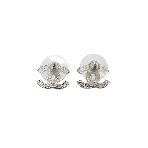 CHANEL COCOMARK EARRINGS RHINESTONE SILVER ACCESSORY 07V 90334251