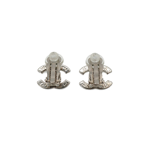 CHANEL COCOMARK EARRINGS RHINESTONE SILVER ACCESSORY 08V 90335018