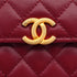 CHANEL MATERASSE ENAMEL TOP HANDLE MINI CLUTCH ON CHAIN BAG BORDEAUX LAMB SKIN GOLD HARDWARE 90343011