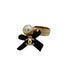 CHANEL COCOMARK FAUX PEARL VELVET RIBON RING GOLD ACCESSORY 07A 90347811