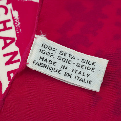 CHANEL COCOMARK FLOWER SCARF WHITE PINK SILK 90326790