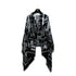 CHANEL COCOMARK LOGO STOLE BLACK WHITE WOOL CASHMERE ACCESSORY 90312003