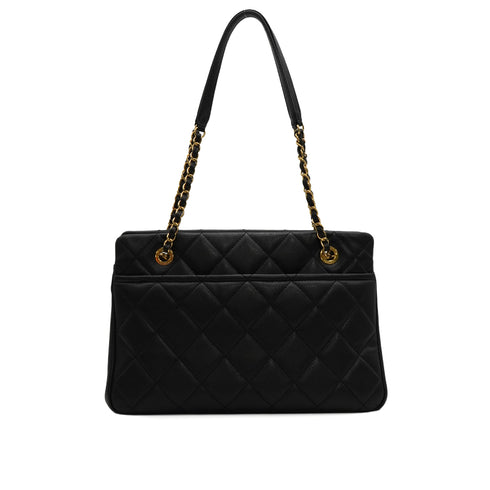 CHANEL COCOMARK MATELASSE CHAIN SHOULDER BAG BLACK CAVIAR SKIN GOLD HARDWARE 90348517