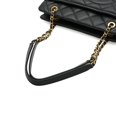 CHANEL COCOMARK MATELASSE CHAIN SHOULDER BAG BLACK CAVIAR SKIN GOLD HARDWARE 90348517