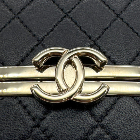 CHANEL COCOMARK MATELASSE CHAIN SHOULDER BAG BLACK LAMB SKIN GOLD HARDWARE 90319990