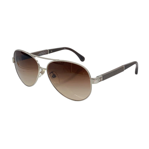 CHANEL COCOMARK MATELASSE SUNGLASSES BROWN EYEWEAR 90324793
