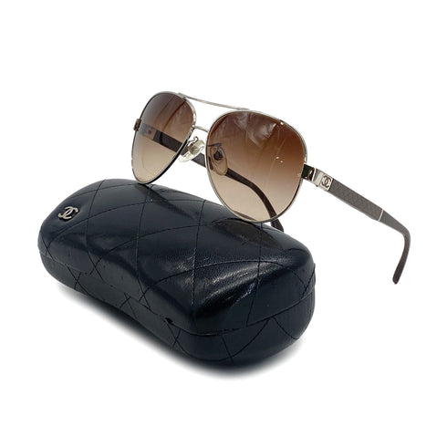 CHANEL COCOMARK MATELASSE SUNGLASSES BROWN EYEWEAR 90324793