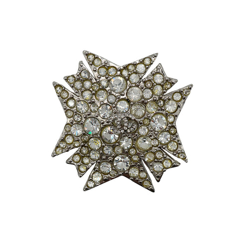 CHANEL COCOMARK RHINESTONE BROOCH SILVER ACCESSORY 05V 90331683