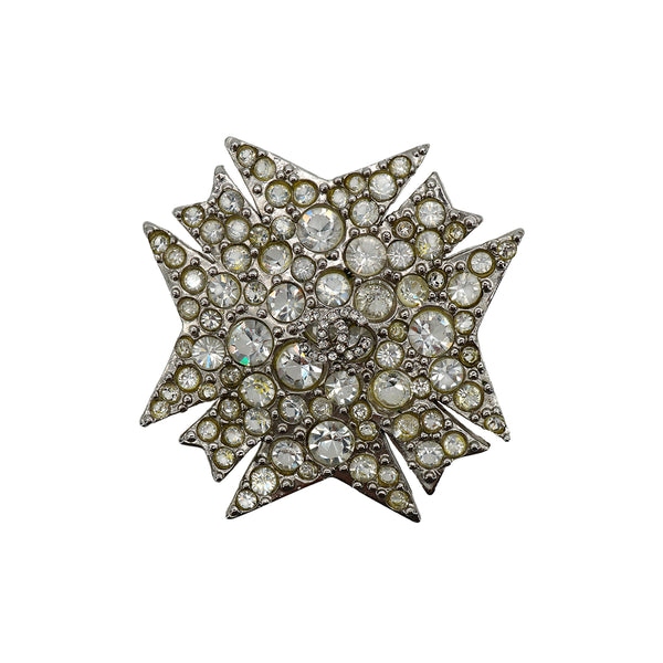 CHANEL COCOMARK RHINESTONE BROOCH SILVER ACCESSORY 05V 90331683