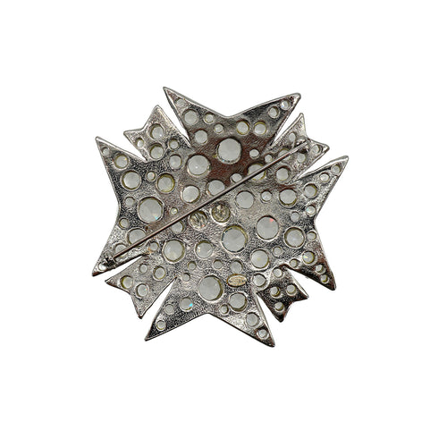 CHANEL COCOMARK RHINESTONE BROOCH SILVER ACCESSORY 05V 90331683