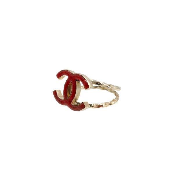 CHANEL COCOMARK RING RED GOLD RESIN ACCESSORY 10C 90330667