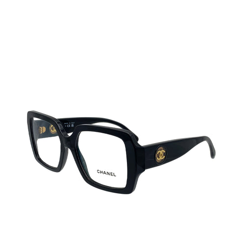 CHANEL COCOMARK SQUARE SHAPE OPTICAL EYEGLASSES BLACK EYEWEAR 90319701