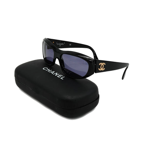 VINTAGE CHANEL COCOMARK SUNGLASSES BLACK EYEWEAR 90334277