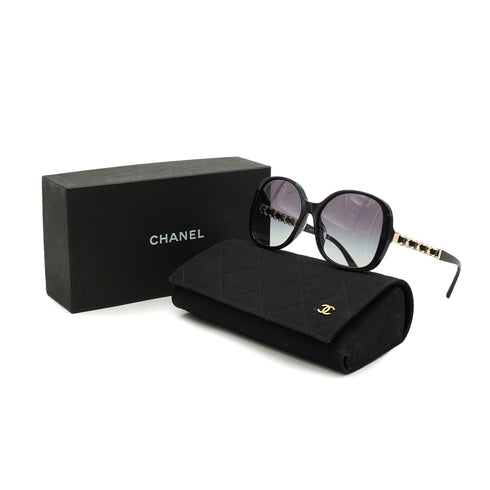 CHANEL COCOMARK SUNGLASSES CHAIN BLACK EYEWEAR 90334200