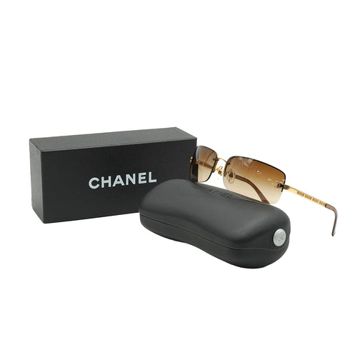 CHANEL COCOMARK SUNGLASSES GOLD EYEWEAR 90334495