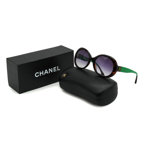 CHANEL COCOMARK SUNGLASSES TORTOISESHELL GREEN EYEWEAR 90338273