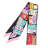 CHANEL COCOMARK TICKET MOTIF SCARF HAIR BAND MULTICOLOR SILK ACCESSORY 90341725