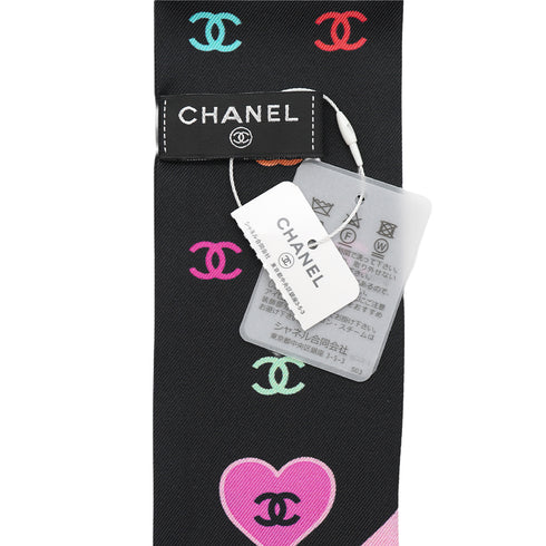 CHANEL COCOMARK TICKET MOTIF SCARF HAIR BAND MULTICOLOR SILK ACCESSORY 90341725