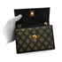 CHANEL CAMELLIA PATTERN METALLIC PRINT TURNLOCK CHAIN SHOULDER BAG BLACK LEATHER GOLD HARDWARE 90344459