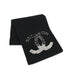 CHANEL COCOMARK WINTER SCARF RHINESTONE BLACK CASHMERE ACCESSORY 90311998