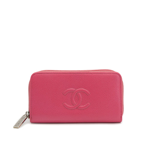 CHANEL COCOMARK ZIP AROUND WALLET PINK CAVIAR SKIN 90319940