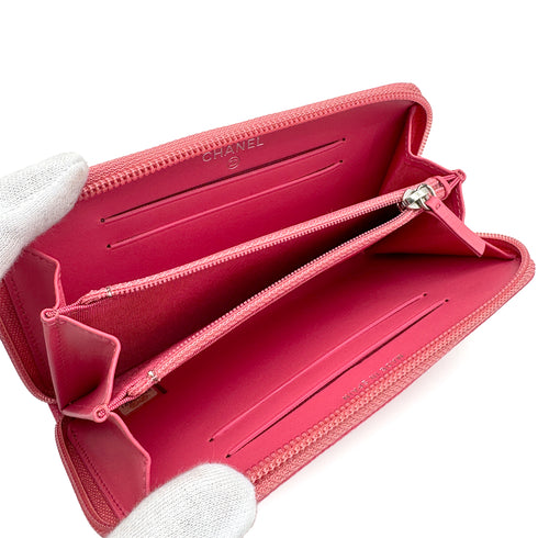 CHANEL COCOMARK ZIP AROUND WALLET PINK CAVIAR SKIN 90319940