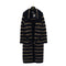 CHANEL COCO BUTTON BORDER TWEED LONG COAT BLACK GOLD WOOL 38 P64 RTW 90324155