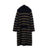 CHANEL COCO BUTTON BORDER TWEED LONG COAT BLACK GOLD WOOL 38 P64 RTW 90324155