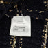 CHANEL COCO BUTTON BORDER TWEED LONG COAT BLACK GOLD WOOL 38 P64 RTW 90324155