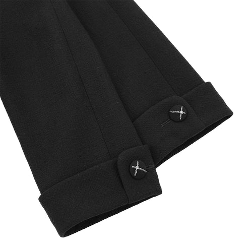 CHANEL COCO BUTTON JACKET BLACK WOOL 38 07A RTW 90323522