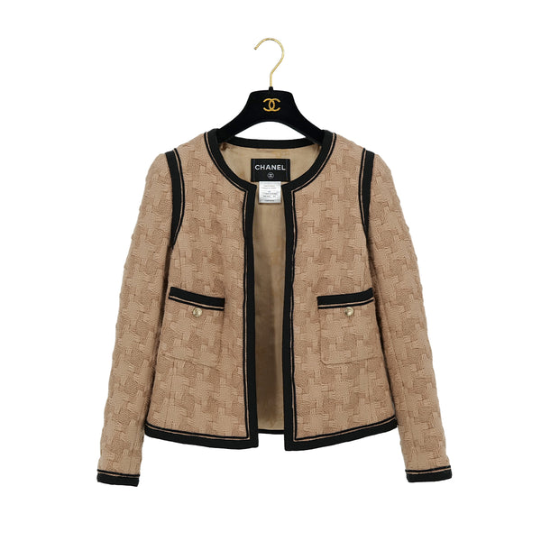 CHANEL COCO BUTTON JACKET BROWN WOOL 44 08A RTW 90314891