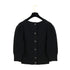 CHANEL COCO BUTTON KNIT CARDIGAN BLACK COTTON 42 P45 RTW 90324156