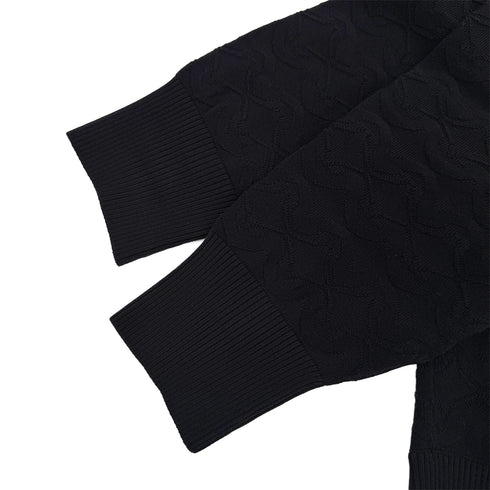 CHANEL COCO BUTTON KNIT CARDIGAN BLACK COTTON 42 P45 RTW 90324156