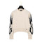 CHANEL COCO BUTTON KNIT TOPS FLOWER WHITE BLACK CASHMERE 42 P70 RTW 90324149