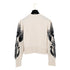 CHANEL COCO BUTTON KNIT TOPS FLOWER WHITE BLACK CASHMERE 42 P70 RTW 90324149