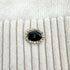 CHANEL COCO BUTTON KNIT TOPS FLOWER WHITE BLACK CASHMERE 42 P70 RTW 90324149