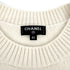 CHANEL COCO BUTTON KNIT TOPS FLOWER WHITE BLACK CASHMERE 42 P70 RTW 90324149