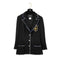 CHANEL COCO BUTTON PATCH JACKET BLACK WOOL 42 05C RTW 90319636