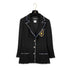 CHANEL COCO BUTTON PATCH JACKET BLACK WOOL 42 05C RTW 90319636
