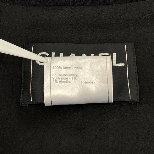CHANEL COCO BUTTON PATCH JACKET BLACK WOOL 42 05C RTW 90319636