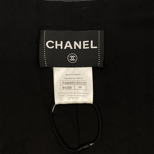 CHANEL COCO BUTTON QUILTED LEATHER JACKET BLACK LAMB SKIN 38 P46 RTW 90319630