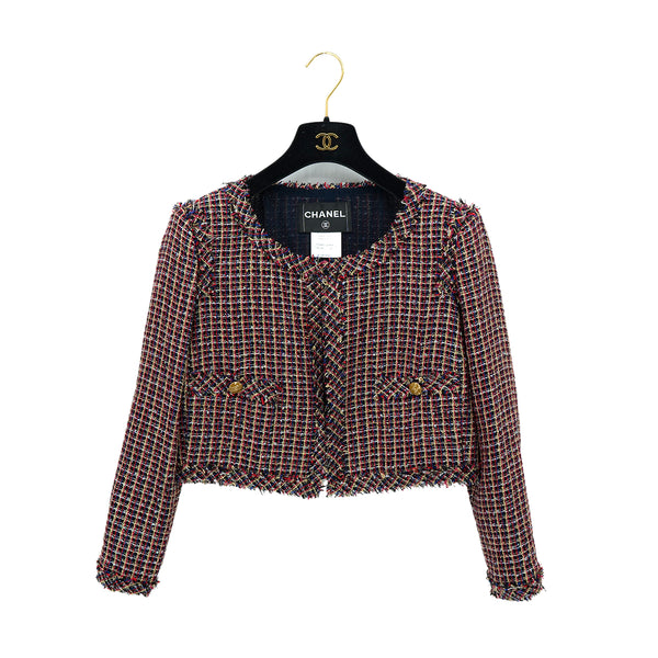 CHANEL COCO BUTTON TWEED JACKET MULTICOLOR NYLON 42 P39 RTW 90312002