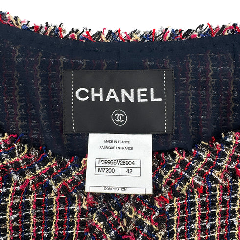 CHANEL COCO BUTTON TWEED JACKET MULTICOLOR NYLON 42 P39 RTW 90312002