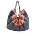 CHANEL COCO CABAS GM CHAIN SHOULDER TOTE BAG BLUE RED DENIM CANVAS SILVER HARDWARE 90348216
